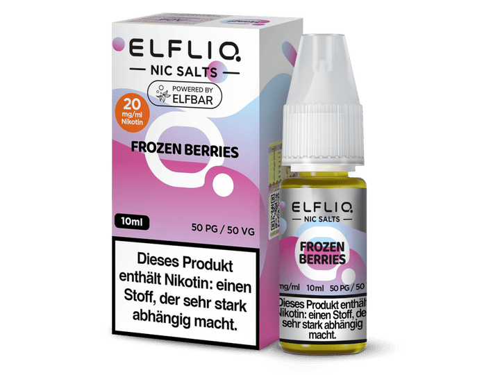 ELFLIQ Frozen Berries Nikotinsalz Liquid 20mg/ml — 10 ml Flasche und Verpackung, Original Elfbar