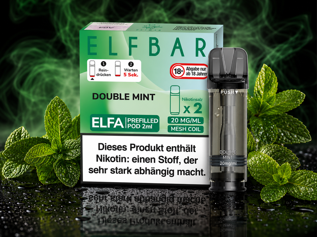 Elfbar ELFA Pod Double Mint 20mg/ml — vorbefüllter Pod mit doppelter Minz-Frische, 2er-Pack