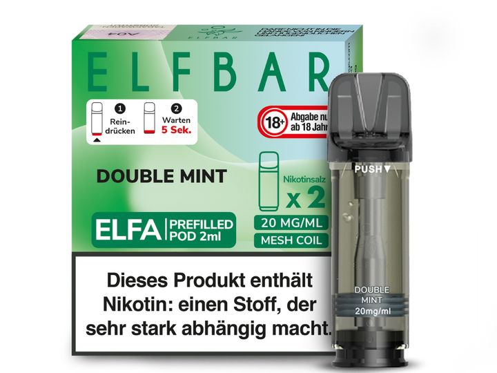 Elfbar ELFA Pod Double Mint 20mg/ml — vorbefüllter Pod mit doppelter Minz-Frische, 2er-Pack