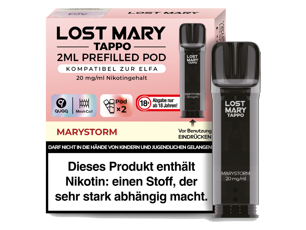 Lost Mary Tappo Pod Marystorm 20mg/ml — vorbefüllter Pod mit Energy-Drink-Geschmack, 2er-Pack