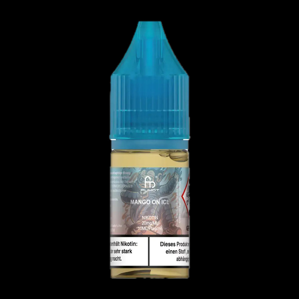 RandM Tornado Mango on Ice Nikotinsalz Liquid 20mg/ml — 10 ml Flasche und Verpackung